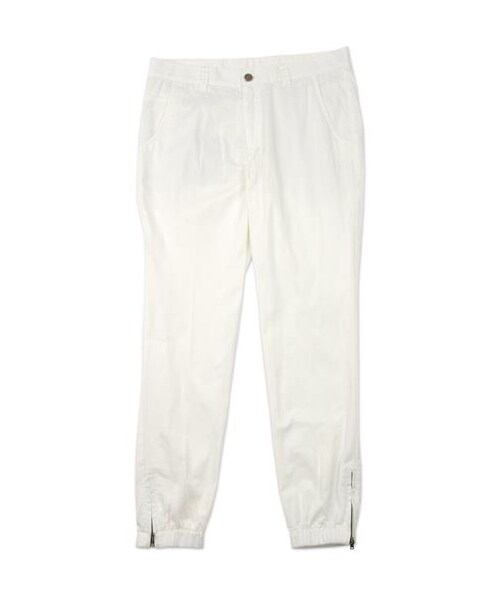 plain-me(プレインミー)の「斜紋多色拉鍊縮口長褲(パンツ・メンズ・白/黑/藍・S/M/L)」の1枚目の写真