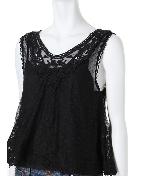 Ungrid(アングリッド)の「【Lady Like】シースルーノースリトップス(トップス・レディース・オフホワイト/ブラック・F)」の13枚目の写真