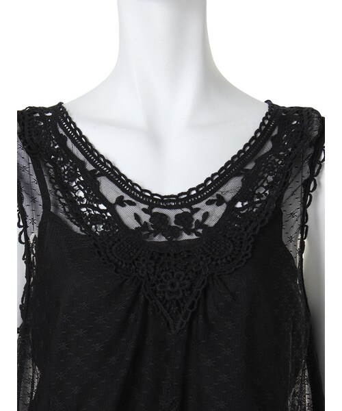 Ungrid(アングリッド)の「【Lady Like】シースルーノースリトップス(トップス・レディース・オフホワイト/ブラック・F)」の12枚目の写真