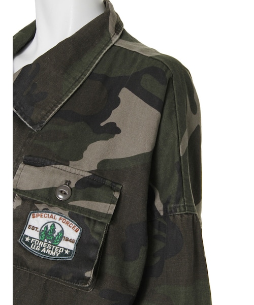 Ungrid（アングリッド）の「《sweet10月号掲載》【Men’s Like】ドロップショルダーミリタリージャケット（ジャケット/アウター・レディース・カーキ/ミックス・S/M）」の8枚目の写真