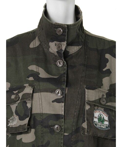 Ungrid（アングリッド）の「《sweet10月号掲載》【Men’s Like】ドロップショルダーミリタリージャケット（ジャケット/アウター・レディース・カーキ/ミックス・S/M）」の11枚目の写真