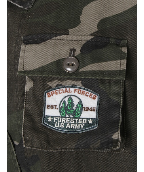 Ungrid（アングリッド）の「《sweet10月号掲載》【Men’s Like】ドロップショルダーミリタリージャケット（ジャケット/アウター・レディース・カーキ/ミックス・S/M）」の12枚目の写真