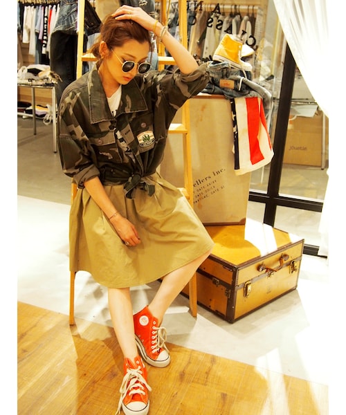 Ungrid（アングリッド）の「《sweet10月号掲載》【Men’s Like】ドロップショルダーミリタリージャケット（ジャケット/アウター・レディース・カーキ/ミックス・S/M）」の3枚目の写真