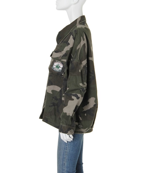 Ungrid（アングリッド）の「《sweet10月号掲載》【Men’s Like】ドロップショルダーミリタリージャケット（ジャケット/アウター・レディース・カーキ/ミックス・S/M）」の5枚目の写真