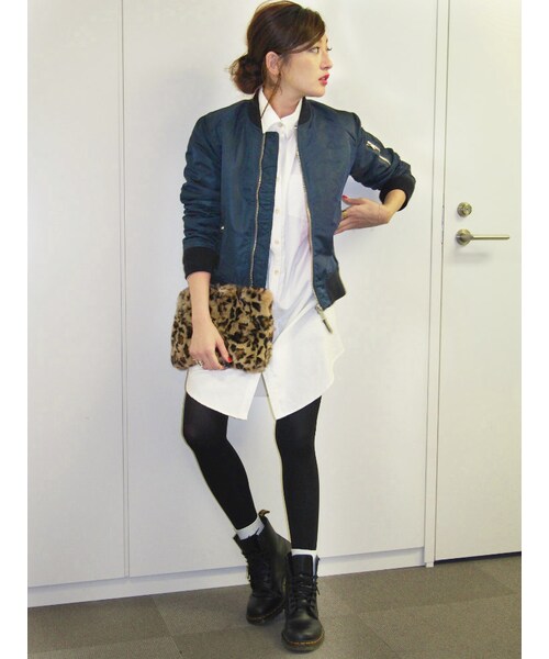 Ungrid(アングリッド)の「【Men’s Like】SCHOTT MA-1(ジャケット/アウター・レディース・オフホワイト/ブラック/ボルドー/ネイビー/カーキ・M/L)」の6枚目の写真