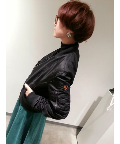 Ungrid(アングリッド)の「【Men’s Like】SCHOTT MA-1(ジャケット/アウター・レディース・オフホワイト/ブラック/ボルドー/ネイビー/カーキ・M/L)」の8枚目の写真