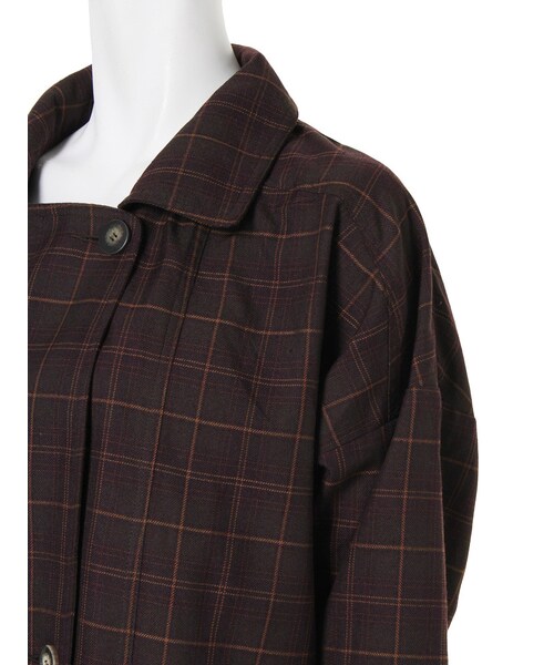 Ungrid（アングリッド）の「【Casual】チェックドルマンコート（ジャケット/アウター・レディース・グレー/ブラウン・S/M）」の7枚目の写真