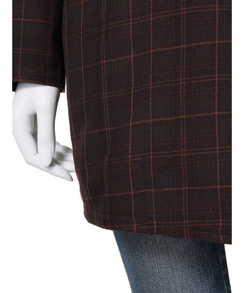 Ungrid（アングリッド）の「【Casual】チェックドルマンコート（ジャケット/アウター・レディース・グレー/ブラウン・S/M）」の9枚目の写真
