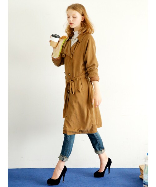 Ungrid(アングリッド)の「【Lady Like】テンセルトレンチコート(ジャケット/アウター・レディース・ブラウン/ベージュ/カーキ・S/M)」の4枚目の写真