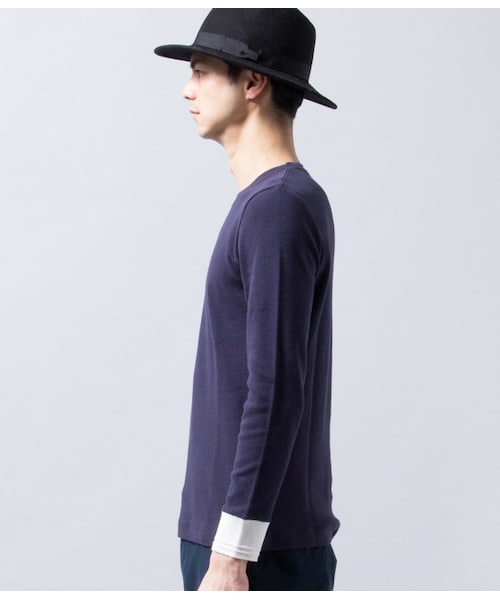 JUNRED（ジュンレッド）の「サーマルコンビロングスリーブカットソー（Ｔシャツ/カットソー・メンズ・オフホワイト/ネイビー・0/1/2）」の4枚目の写真