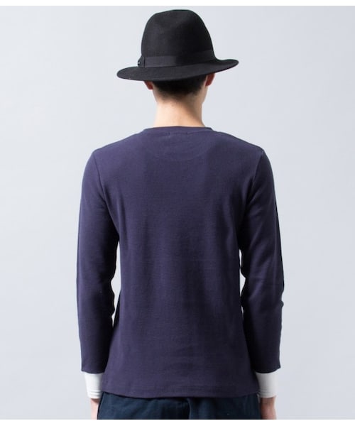 JUNRED（ジュンレッド）の「サーマルコンビロングスリーブカットソー（Ｔシャツ/カットソー・メンズ・オフホワイト/ネイビー・0/1/2）」の5枚目の写真