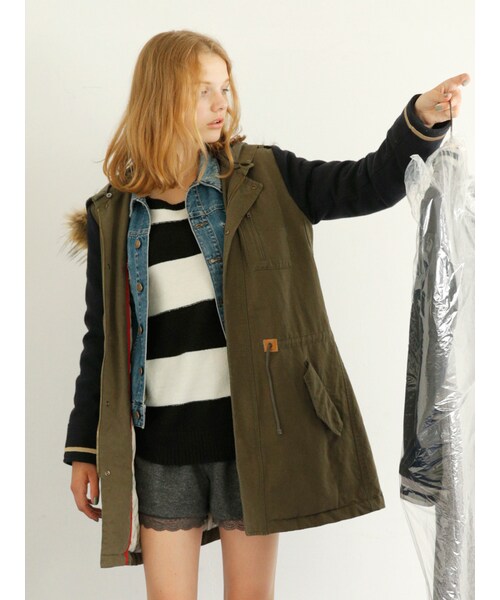 Ungrid(アングリッド)の「《andGIRL/中村アンサン着用・sweet/紗栄子サン着用》【Casual】MIXミリタリーコート(ジャケット/アウター・レディース・カーキ・S/M)」の1枚目の写真