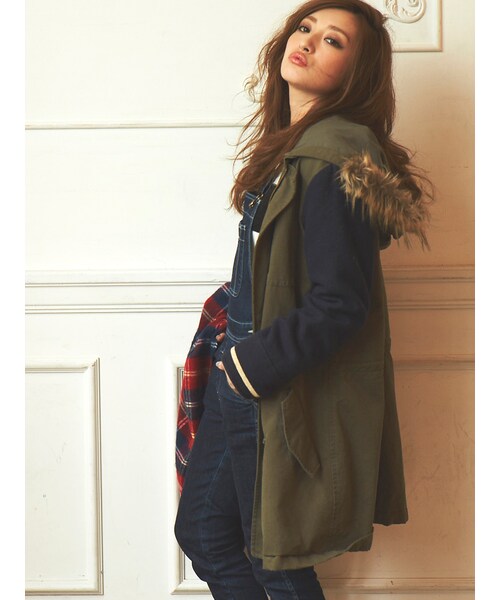 Ungrid(アングリッド)の「《andGIRL/中村アンサン着用・sweet/紗栄子サン着用》【Casual】MIXミリタリーコート(ジャケット/アウター・レディース・カーキ・S/M)」の5枚目の写真