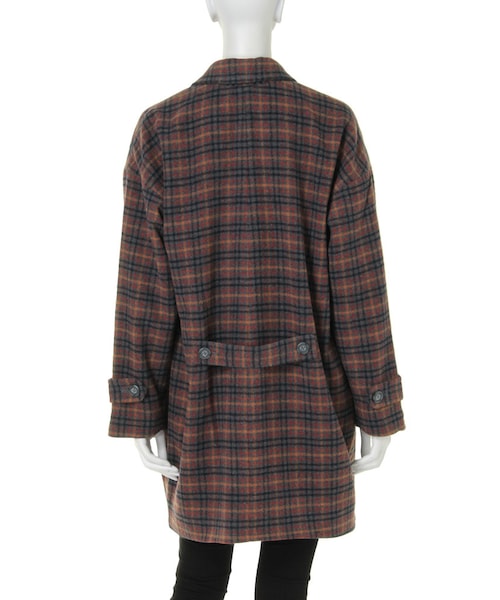 Ungrid（アングリッド）の「【Casual】チェックチェスターコート（ジャケット/アウター・レディース・ネイビー/ブラウン・S/M）」の5枚目の写真
