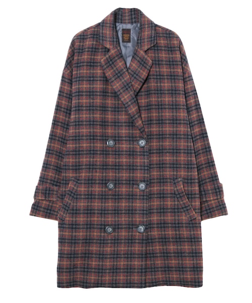 Ungrid（アングリッド）の「【Casual】チェックチェスターコート（ジャケット/アウター・レディース・ネイビー/ブラウン・S/M）」の10枚目の写真