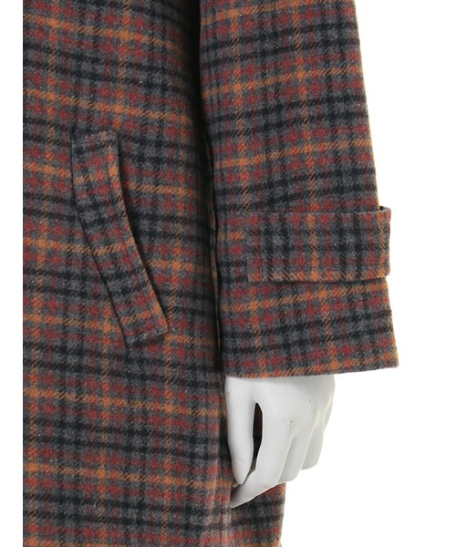 Ungrid（アングリッド）の「【Casual】チェックチェスターコート（ジャケット/アウター・レディース・ネイビー/ブラウン・S/M）」の8枚目の写真