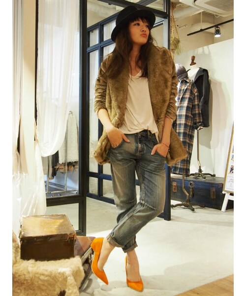 Ungrid（アングリッド）の「【Lady Like】フェイクファーコート（ジャケット/アウター・レディース・キャメル・S/M）」の2枚目の写真