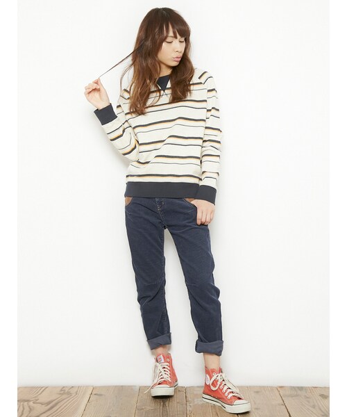 Ungrid（アングリッド）の「【Men’s Like】コーデュロイサルエルパンツ（パンツ・レディース・ブルー/カーキ・S/M）」の4枚目の写真