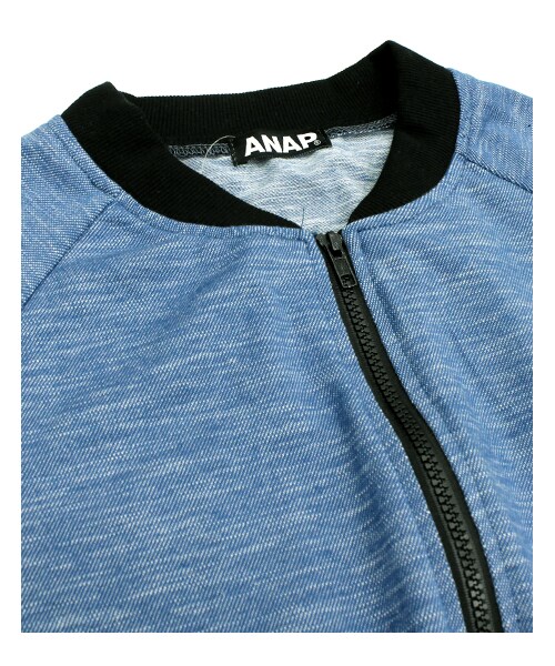 ANAP（アナップ）の「デニム風ドルマンショートブルゾン（ジャケット／ブルゾン・レディース・ブルー・onesize）」の7枚目の写真