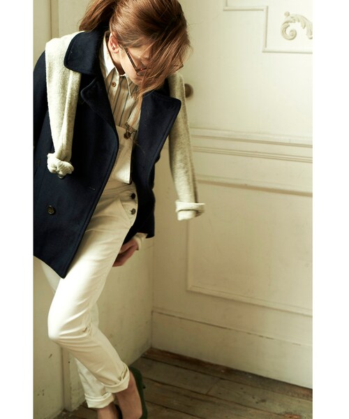 Ungrid（アングリッド）の「《sweet11月号 吉川ひなのｻﾝ着用》【Casual】デニムストスリサロペット（オールインワン・サロペット・レディース・ホワイト/インディゴ・S/M）」の6枚目の写真