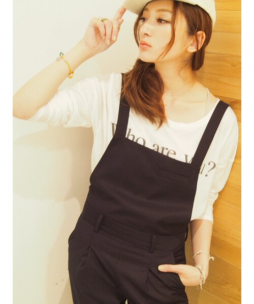 ungrid ピンストライプサロペット Ungrid（アングリッド）の「《andGIRL10月号掲載》【Lady Like