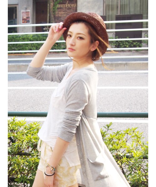 Ungrid（アングリッド）の「【Casual】ムラ染めカンカンHAT（帽子・レディース・ブラウン/ベージュ・F）」の8枚目の写真