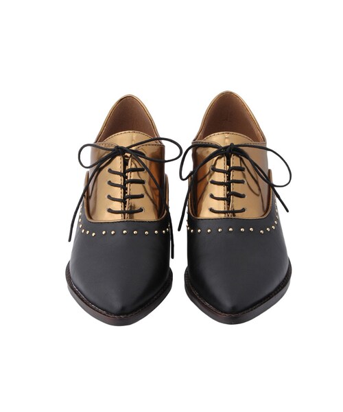 Ungrid（アングリッド）の「《sweet/andGIRL10月号掲載》【Men’s Like】ガラスコンビポインテッドシューズ（シューズ・レディース・ゴールド・S/M/L）」の5枚目の写真