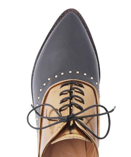 Ungrid（アングリッド）の「《sweet/andGIRL10月号掲載》【Men’s Like】ガラスコンビポインテッドシューズ（シューズ・レディース・ゴールド・S/M/L）」の7枚目の写真