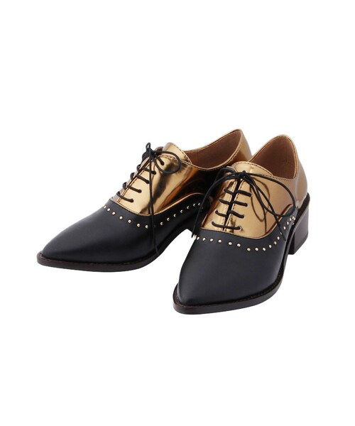 Ungrid（アングリッド）の「《sweet/andGIRL10月号掲載》【Men’s Like】ガラスコンビポインテッドシューズ（シューズ・レディース・ゴールド・S/M/L）」の3枚目の写真