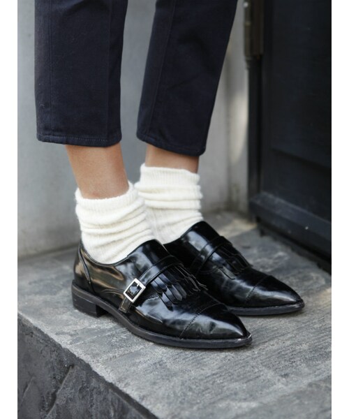 Ungrid（アングリッド）の「【Casual】キルトポインテッドローファー（シューズ・レディース・ブラック/ネイビー/ブラウン・S/M/L）」の4枚目の写真