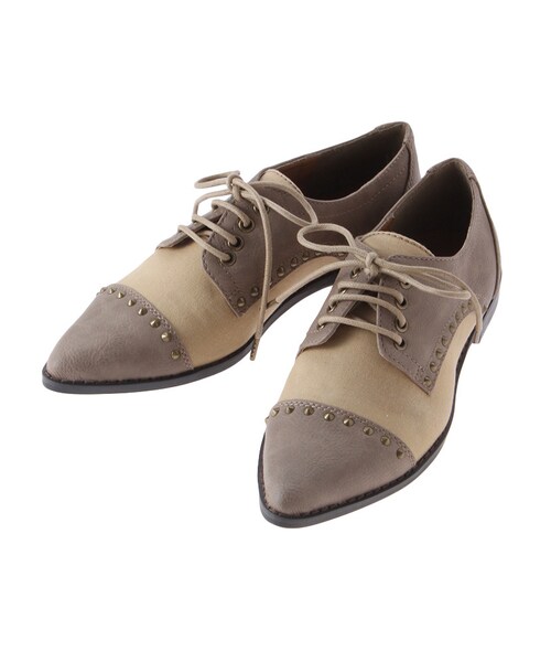 Ungrid（アングリッド）の「【Casual】ｽﾀｯｽﾞｺﾝﾋﾞﾌﾗｯﾄｼｭｰｽﾞ（シューズ・レディース・ベージュ/カーキ・S/M/L）」の4枚目の写真