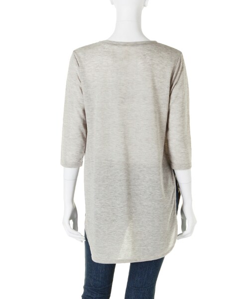 Ungrid（アングリッド）の「【Lady Like】スリットレイヤードＴシャツ（トップス・レディース・オフホワイト/ライトグレー・F）」の5枚目の写真