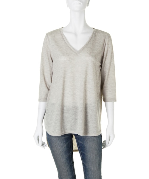 Ungrid（アングリッド）の「【Lady Like】スリットレイヤードＴシャツ（トップス・レディース・オフホワイト/ライトグレー・F）」の3枚目の写真