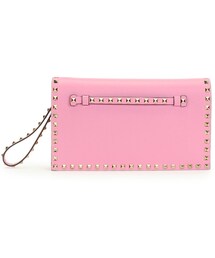 VALENTINO | Valentino Rockstud Flap Wristlet Clutch Bag, Pink(クラッチバッグ)