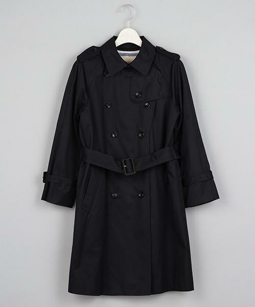 MJUKA.（ミューカ）の「トレンチコート（裏地ボーダー/裏地チェック