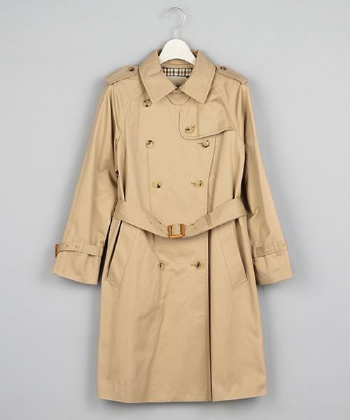 MJUKA.（ミューカ）の「トレンチコート（裏地ボーダー/裏地チェック