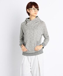 DOUBLE NAME | ボタン付きボリューム衿パーカー(トップス)