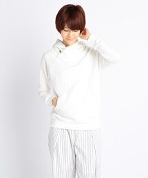 DOUBLE NAME | ボタン付きボリューム衿パーカー(トップス)