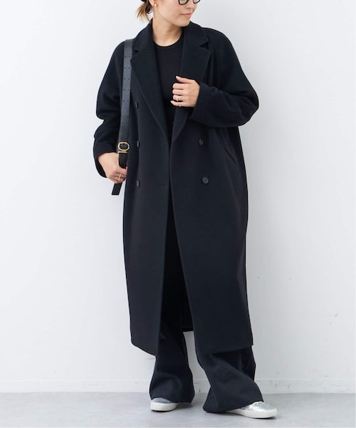 [美品] ドゥーズィエムクラス　ダブルロングコート　ブラック Deuxieme Classe（ドゥーズィエムクラス）の「《予約》ロング ダブル