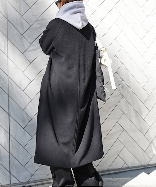 [美品] ドゥーズィエムクラス　ダブルロングコート　ブラック Deuxieme Classe（ドゥーズィエムクラス）の「《予約》ロング ダブル