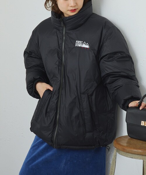 PUAL CE CIN（ピュアルセシン）の「【FIRST DOWN】BUBBLE DOWN MICR（ダウンジャケット/コート・レディース・カーキ/ブラック・1/2）」の2枚目の写真