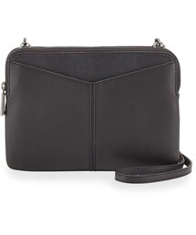 BCBGMAXAZRIA | BCBGMAXAZRIA Snake-Embossed Napa Leather Double Crossbody Bag, Black(ショルダーバッグ)