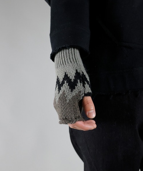 小物 NUMBER (N)INE ZIGZAG JACQUARD ARM WARMER NUMBER (N)INE ZIGZAG