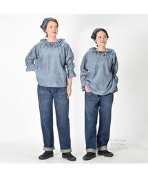 45R インドカディのフリルカラーTシャツ 45R（フォーティファイブアール）の「インドカディのフリルカラーT