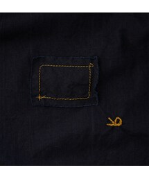 新品　45R インディゴダンプのカットワークフリルブラウス　藍染　M 45R（フォーティファイブアール）の「インディゴダンプのカット