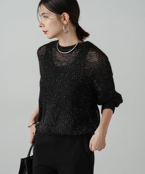 ラウンジドレス　ラメニット LOUNGEDRESS（ラウンジドレス）の「スパンコールニット（ニット