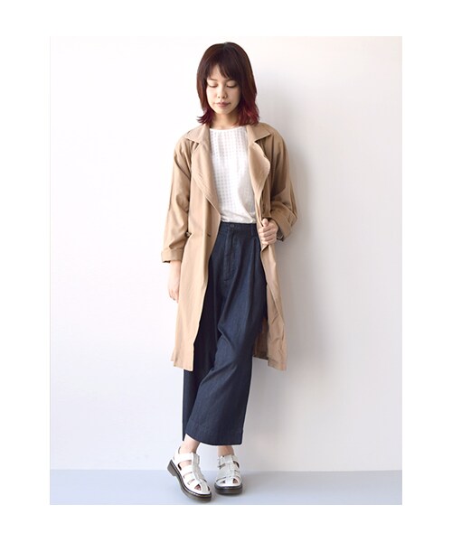 w closet(ダブルクローゼット)の「【予約】6.9ozデニムワイドクロップドパンツ(パンツ・レディース・ブルー/ワンウォッシュ・FREE)」の9枚目の写真