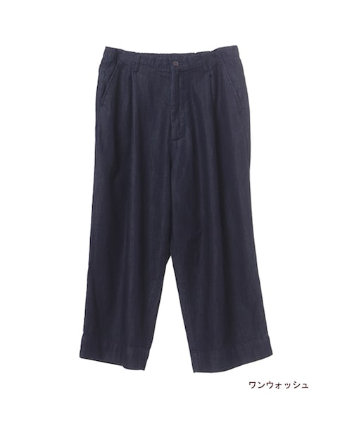 w closet(ダブルクローゼット)の「【予約】6.9ozデニムワイドクロップドパンツ(パンツ・レディース・ブルー/ワンウォッシュ・FREE)」の3枚目の写真