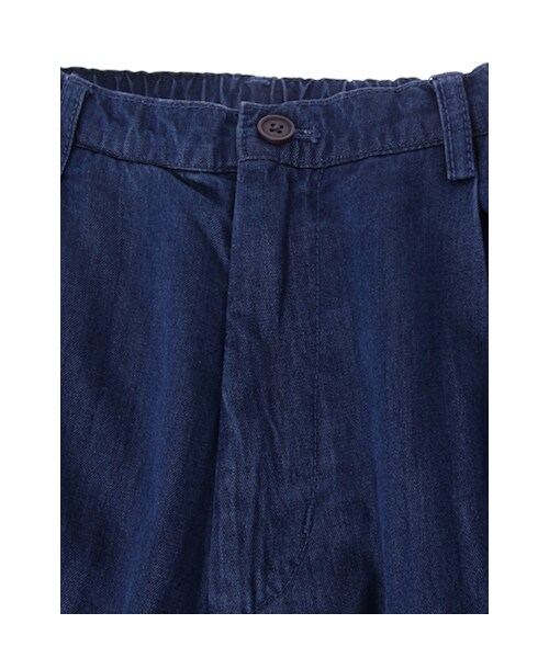 w closet(ダブルクローゼット)の「【予約】6.9ozデニムワイドクロップドパンツ(パンツ・レディース・ブルー/ワンウォッシュ・FREE)」の6枚目の写真