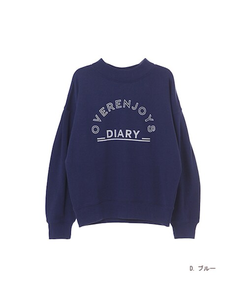 w closet（ダブルクローゼット）の「ボリューム袖プリント入り裏毛プルオーバー（トップス・レディース・オフホワイト/グレー/スモークグレー/D.ブルー・FREE）」の5枚目の写真
